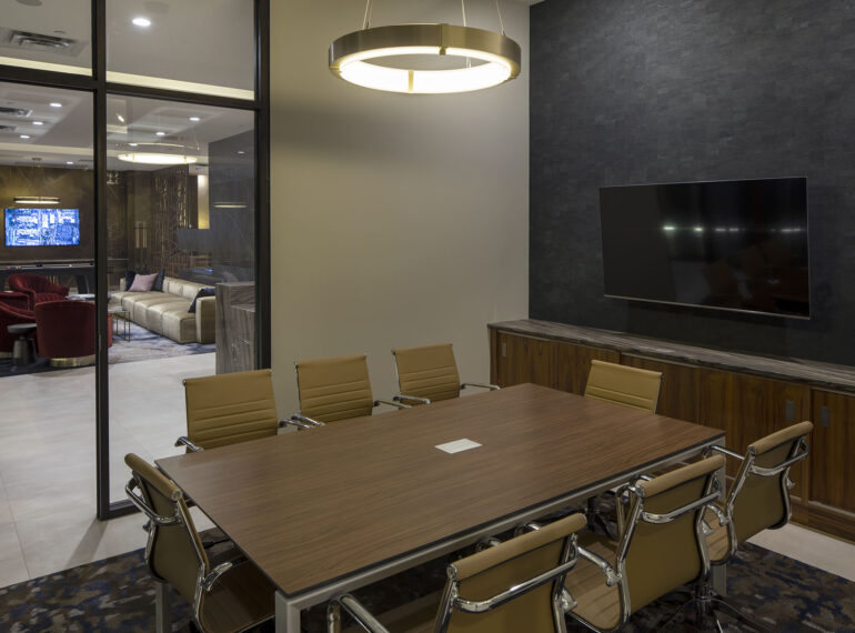 Conference room and beverage center
