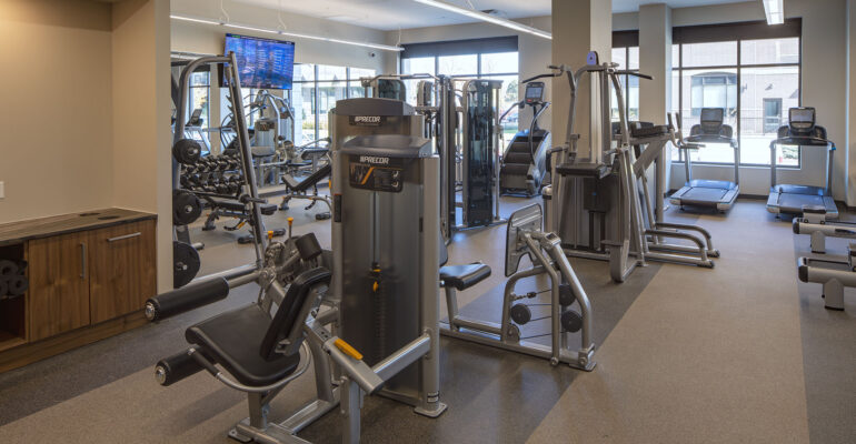 Fitness center with club like amenities